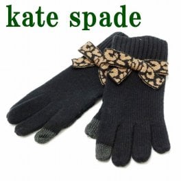 ケイトスペード KateSpade 手袋 グローブ ニット スマホ対応 レディース リボン ラメ レオパード アニマル KS1003755-101 【ネコポス】 ブランド 人気 ランキング