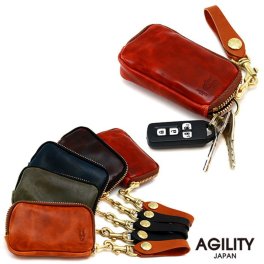 『ジャンティ』(全6色)キップワックス【キーケース スマートキー 一体型 キーポーチ コインケース パスケース 免許証 小銭入れ カードケース本革 レザー メンズ レディース コンパクト 日本製】【AGILITY affa(アジリティアッファ)】牛革 誕生日 クリスマス 記念日 プレゼント ギフト 贈り物 おしゃれ