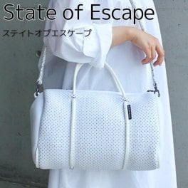 【人気！送料無料】 State of Escape Prequel ステイトオブエスケープ 軽量 プリクエル ミディアム  ホワイト クロスボディ Mサイズ 大容量 お洒落 ロンハーマン ショルダーバッグ レディース バッグ ネオプレン素材 ハンドバッグ 白 【ポーチ付属】2way 鞄 旅行バッグ【ギフト包装可】プレゼント 女性 妻 彼女 母 誕生日 お祝い 記念日  斜め掛け お出かけ bag