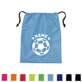 「サッカーボール」巾着バッグ 名入れシューズバッグ 靴入れ シューズケース くつ袋 上履き入れ 巾着袋 部活 スポーツ 卒部記念 卒団記念品 卒部祝い 卒団記念品 記念品 スポ根魂 体操着入れ ピクトグラム
