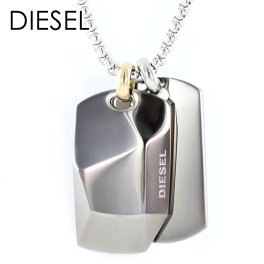 DIESEL ディーゼル ネックレス ペンダント ファッション ジュエリー アクセサリー ユニセックス メンズ 父の日 レディース 母の日 プレート ガンメタル シルバー ステンレス DX1143040 成人 卒業 入学