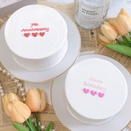 【選べる9色】シンプル3連ハートセンイルケーキ【メッセージ】【センイルケーキ】【記念日に】4号5号6号