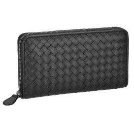 ボッテガヴェネタ BOTTEGA VENETA 財布 長財布 ラウンドファスナー長財布 小銭入れ付き イントレチャート 275064 V3UN1 1275 メンズ ブラック 本革 レザー