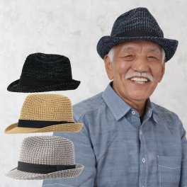 シニアファッション メンズ 帽子 紳士 中折れハット 60代 70代 80代 90代 高齢者 春夏 おじいちゃん 誕生日  紳士 祖父 男性 老人    ギフト 敬老の日 プレゼント 孫 施設（crc-mz2-cnt10203）