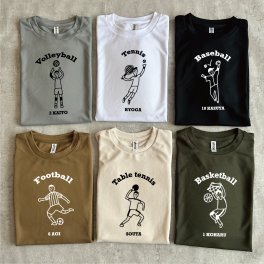 【名入れ】部活Tシャツ　選べる絵柄 UVカット・吸汗速乾・スポーツ生地　スポーツ チーム クラブ 名入れ 誕生日 父の日 母の日 出産祝い 結婚祝い 敬老の日  還暦 バレンタインデー 名前入り 家族 夫婦 親子 カップル ファミリーデザイン お揃い ペアtシャツ ペアルック tシャツ キッズ 親子コーデ リンクコーデ マタニティフォト 結婚記念 プレゼント ギフト ペアギフト