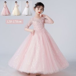 子供ドレス 女の子 フォーマルドレス キッズ プリンセス ドレス ジュニア可愛い 上品 子供服 ワンピース ピアノ 演奏会 花嫁介添人 卒業式 誕生日 パーディー プレゼントホワイト,ピンク,シャンパン