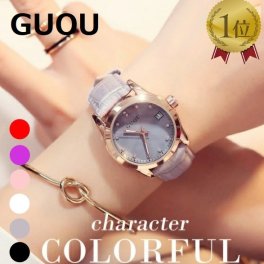 GUOU レディース 腕時計 日本製ムーブメント 女性用 ラッピング無料 かわいい おしゃれ ピンクゴールドケース カジュアル 可愛い 母の日 誕生日  彼女 プレゼント  クリスマス ギフト 入学式 10代 20代 30代 40代 50代 セール
