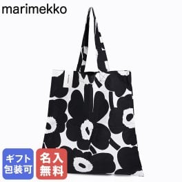 【名入れ無料】 マリメッコ marimekko トートバッグ レディース A4サイズ ファブリックバッグ Pieni Unikko ピエニ ウニッコ ブラック×ホワイト 67572 190(75042-190) 北欧雑貨 北欧デザイン 送別会 誕生日 お中元 結婚祝い 結婚式 彼女 娘 妻 女性 ギフト 高級 父の日 母の日 ホワイトデー