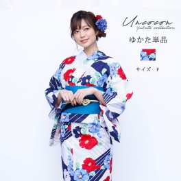 浴衣　レディース　女性浴衣　単品　浴衣単品　仕立て上がり　浴衣レディース　女性用　１０代　２０代　紺　ネイビー　赤　レッド　椿
