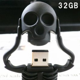 usbメモリ 32gb USBメモリ 32GB スカル ドクロ 骸骨 黒 フラッシュメモリー USBドライブ メモリ メディア かわいい 面白い 写真 画像 動画 音楽 データ保存 雑貨 プレゼント 北海道 沖縄 離島 送料無料