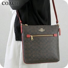 コーチ ショルダーバッグ レディース ブランド COACH CCQ27 IMXD0 ダークブラウン/レッド