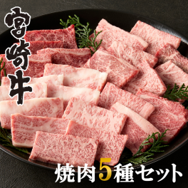 【ミヤチク】宮崎牛5種盛り焼肉食べ比べ｜宮崎牛 和牛 牛肉 牛 焼肉 食べ比べ 贅沢 ギフト お中元 お歳暮 贈答用 誕生日 内祝 送料無料