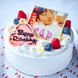 ホワイトクリーム写真ケーキ 4号 誕生日 スイーツ ケーキ ギフト プレゼント 子供 バースデイ 記念日 かわいい プリントケーキ 写真 プリント 鮮やか ベリーズスイーツキッチン