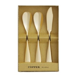 熱伝導率の高い銅製【名入れ無料】カパーザカトラリー/COPPER the cutlery　銅のアイススプーンバターナイフ3本セット ゴールドミラー