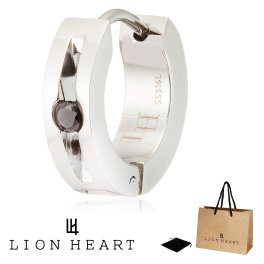正規品 送料無料 ライオンハート LION HEART シングル 片耳 フープ ピアス LHMP001 LHMP001NS ステンレス 316L サージカルステンレス キュービックジルコニア メンズ仕様 レディース ユニセックス シルバー 男性 女性 ギフト プレゼント おすすめ 誕生日 クリスマス バレンタイン お祝い