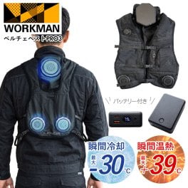 2026年モデル ワークマン ウィンドコア アイス ヒーター ペルチェベスト PRO3 専用バッテリー付き 5ペルチェ 冷却 温熱 冷暖房ベスト フリーサイズ 暑さ対策 寒さ対策 作業着 アウトドア