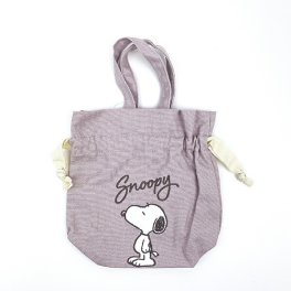スヌーピー サガラ刺繍巾着 ピンク ポーチ SNOOPY