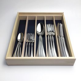 国産カトラリーのトップブランド　ラッキーウッド　サンモリッツ 15pcs ディナーセット 木箱入り