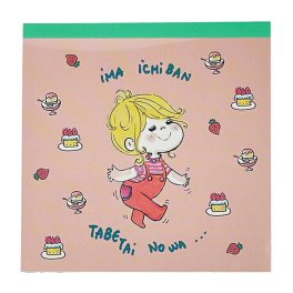 水森亜土 スクエアメモパッド ピンク 文具 日本製