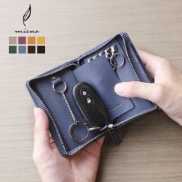 キーケース 財布 マルチケース 牛革 スマートキー 鍵 ウォレット mieno ブランド 小銭入れ カード 革 本革 一体型 レザー メンズ 車 バイク コンパクト ミニマリスト【名入れ 可能】 (07000396-mens-1r) クリスマス バレンタイン 父の日 春財布 定年退職 バレンタイン 成人祝い