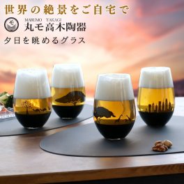 丸モ高木陶器 夕日を眺めるグラス 日本製 ギフト 結婚祝い プレゼント 贈り物 食器