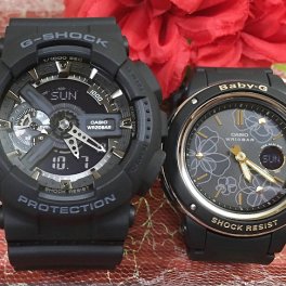 カシオ 恋人たちのGショック ペアウォッチ G-SHOCK BABY-G GA-110-1BJF BGA-150FL-1AJF 電池式 送料無料 国内正規品 記念日 誕生日 プレゼント お揃い 黒 ブラック クリスマス お祝い 結婚 婚約 20代 30代 40代 50代 カップル 夫婦