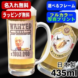 写真入り 名入れ ビールジョッキ プレゼント 名前入り ペット うちの子 写真 オリジナル グッズ 犬 猫 ペットオリジナルグッズ プリント 印刷 印字 グラス コップ ビアグラス おしゃれ ビールグラス 父の日 男性 女性 自分用 無料 ラッピング ジョッキ バースデー ギフト 日本製 ビアジョッキ 435ml 【人気商品】 PSYN-14