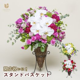 開店祝い用スタンドバスケット オーキッド 法人ギフト 開店祝い シンビジウム 胡蝶蘭 スタンド花  お洒落 な そのまま飾れる アレンジメント 父の日 お中元 サマーギフト 誕生日 ギフト プレゼント アレンジメント 花 フラワー ギフト 誕生日 結婚 祝い 退職 プレゼント 退職祝い 結婚記念日 開店 スタンド 生花 お母さん 記念日 1万円以内