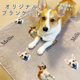 お好きな写真で作れる♪オリジナル ブランケット タオルケット 膝掛け おやすみマット 毛布 布団 お昼寝毛布 お昼寝 プリント わんちゃん  うちの子 プレゼント ギフト オリジナルグッズ インテリア  セミダブル 大きめ