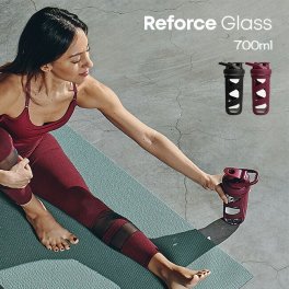 SmartShake スマートシェイク Reforce Glass 700ml[ウォーターボトル 耐熱ガラス ドリンクボトル 直飲み 携帯用 スポーツ トレーニング 筋トレ プロテイン シェイカー ボトル ウォーター 水 水分補給 マイボトル 持ち運び]