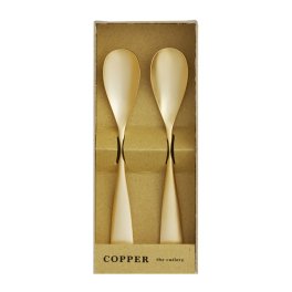 熱伝導率の高い銅製【名入れ無料】カパーザカトラリー/COPPER the cutlery　銅のアイススプーン2本セット ゴールドマット