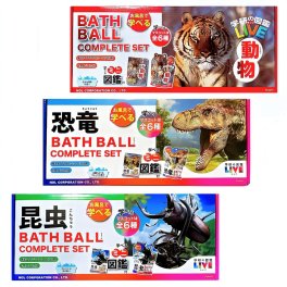 学研図鑑LIVE　バスボール　6個セット　発泡タイプ　年齢12歳以上　お風呂で学びと発見 ( キャラクター: 恐竜、動物 ) 中国製