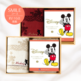＜リンベル＞カタログギフト Disney（ディズニー） スマイルコース＆バスタオルセット　結婚祝い 出産祝い 内祝 お返し お祝い プレゼント 記念日 誕生日 ギフト 人気