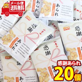(全国送料無料) 感謝あられセット(20コ)メール便 (4920502152419sx20m)【送料無料 詰め合わせ おやつ 小袋 個包装 お試し】