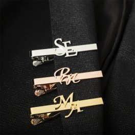 【名入れ】【オリジナル イニシャル ネクタイピン】オーダーメイド ゴールド シルバー ピンクゴールド ファッションアクセサリー ネクタイピン