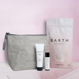 【公式店限定ポーチ&ラッピング付】重炭酸バスタブレット ハンドクリーム リップクリーム BARTH Beauty Travel Set（ 無添加 リラックスグッズ  温浴美肌 誕生日 バースデー 女性 男性 旅行 プレゼント 記念日 おしゃれ 内祝い お祝い お礼 出産 誕生日 新生活 実用的)