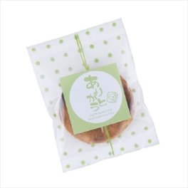 草加せんべい 1枚入プチギフト（緑ドット）【名入れ】