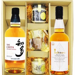 ★ 送料無料 ★  サントリーウィスキー 知多 700ml + イチローズ モルト＆グレーン ウイスキー ホワイトラベル 700ml + いぶりがっこ3点セット【 ウイスキー・おつまみセット 】【 箱入 】【 5979 】【 ハロウィン 贈り物 ギフト プレゼント 誕生日 結婚のお祝い 】