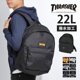 撥水 リュックサック バックパック 黒リュック 黒 ブラック シンプル メンズ レディース THRASHER スラッシャー Back Pack 22L 通勤 通学 学生 高校 大学 女子中高生 中学生 塾 バイト 普通 クッション 多収納 大容量 リュック 鞄 軽い 軽量 ストリート 部活 社会人