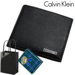 カルバンクライン Calvin Klein 二つ折り財布 ショートウォレット レザー ブラック スキミング防止機能付き 31CK130009 バレンタイン ホワイトデー クリスマス 結婚記念日 還暦祝い 入学 卒業 入社祝い 退職 プレゼント ギフト 贈り物 恋人 夫婦 父の日 母の日 敬老の日