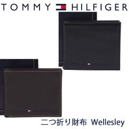 トミーヒルフィガー 二つ折り財布 TOMMY HILFIGER トミー 財布 メンズ ブラック ブラウン 31TL25X005 選べる2カラー 【ラッピング無料 誕生日 お祝い プレゼント ギフト 贈り物】 送料無料