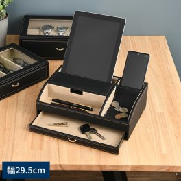 オーバーナイター Elementum 小物収納 小物入れ小物ケース 卓上/メンズ アクセサリーケース/黒 ブラック/コレクションケース/