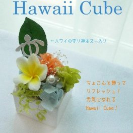 プリザーブドフラワー「ハワイキューブ」 ギフト プレゼント ハワイアン  おしゃれ ホワイトデー お返し 花 退職祝い 父の日 