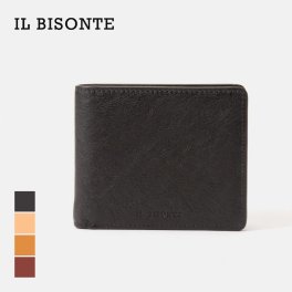 イル ビゾンテ IL BISONTE SBW060 POX001 PVX001 二つ折り財布 メンズ 財布 ミニ財布 小銭入れ シンプル レザー コンパクトウォレット 本革 キレカジ ロゴ 折りたたみ プレゼント お祝い 記念 無地 FIFTY ON BUONARROTI 全4色