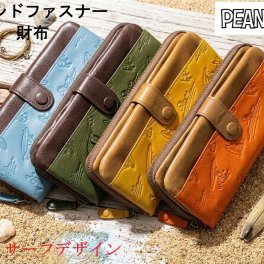 財布 レディース 長財布 ラウンド スヌーピー SNOOPY ブランド 本革 サーフ new 「Fun Fun Fun」 カラフルデザイン
