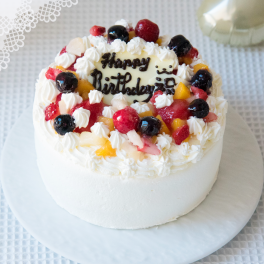 生クリームケーキ４～７号　[誕生日ケーキ デコレーションケーキ バースデーケーキ ショートケーキ いちごケーキ フルーツ マンゴー]