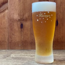 【名入れ彫刻】きらめくグラス クリスタル装飾 410ml