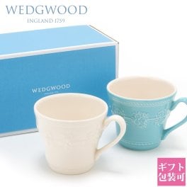 【正規紙袋 無料】ウェッジウッド ウエッジウッド マグカップ 結婚祝い 食器セット プレゼント セット フェスティビティ マグ アイボリー・ブルー ペア 350ml WEDGWOOD 高級 結婚祝い おしゃれ 贈り物 お返し 食器セット ギフトセット ギフト ペア 新品 ブランド ギフト