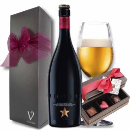 夏ギフト お中元 ビール ギフト【無料リボンラッピング】 ビール ギフト チョコレートビール ギフト プレミアムビール イネディット750ml× ショコラ 3個入 ボンボンショコラ リボン包装 「フランボワーズ タンザニア メキシック」