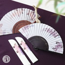 【手書き名入れ無料】 扇子 女性 レディース 紙箱入り 送料無料 扇子袋セット 静 母の日 敬老の日 誕生日 名前入り プレゼント by 結納屋 長生堂